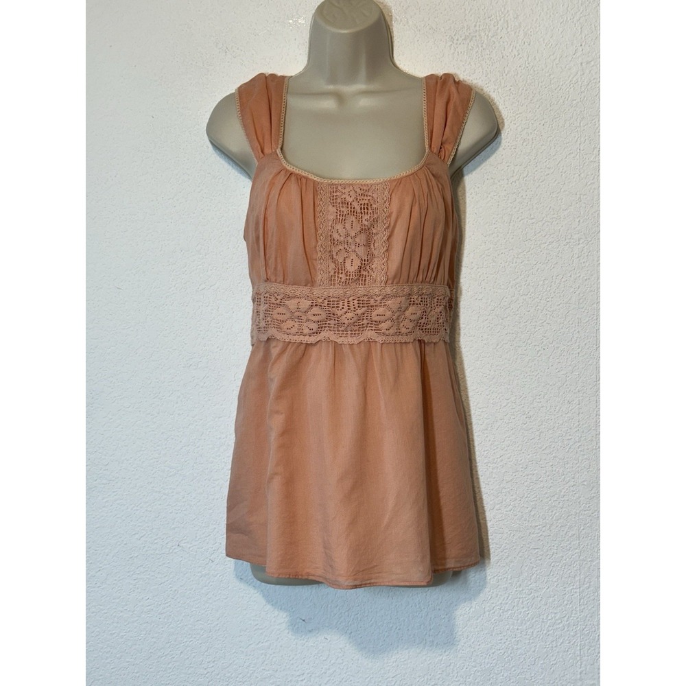 Vintage Y2K Bandolino Babydoll Top Empire Waist Embroidered Boho Cottagecore 12